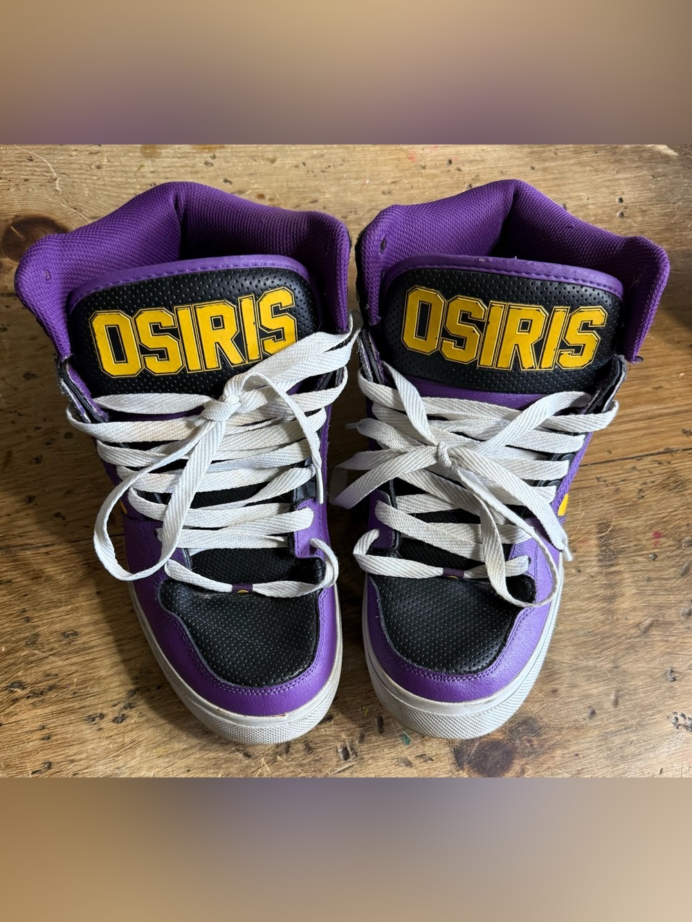 Osiris NYC 83 VLC High Top Skate Sneakers Men’s 10.5 Purple, Black, Yellow Y2K